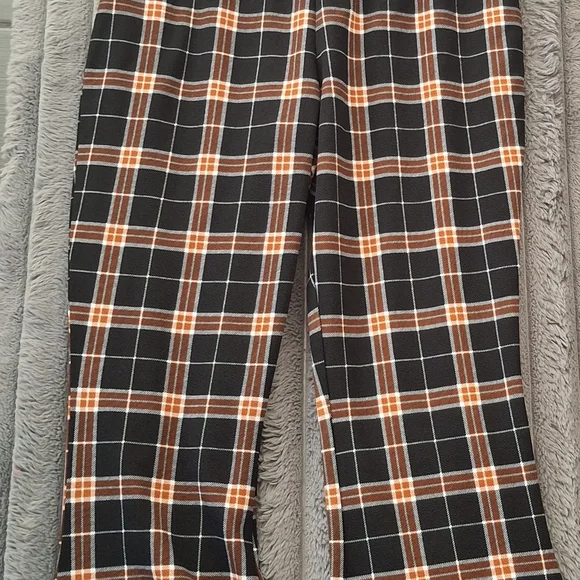 Almost Famous Plaid Pants - Black, Brown, and Orange - Picture 3 of 3